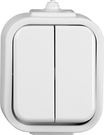 Ndërprerës i dyfishtë hermetik BURSZTYN Double Surface Mounted, 16A 250V, IP44, i bardhë
