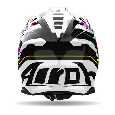 Helmetë motocross Airoh Twist 3 Rainbow, madhësia XL, i zi bardh e rozë