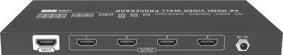 Video wall processor Vivolink VLVW1X4, 4K në hyrje, 4 dalje HDMI, i zi