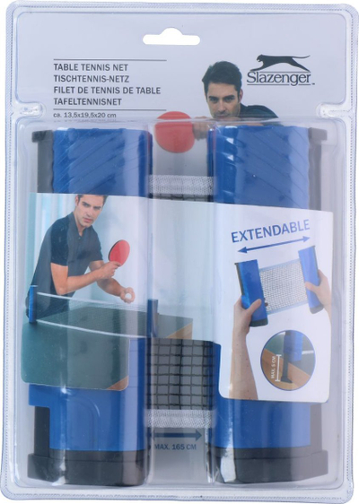 Rrjetë automatike pingpongu Slazenger, deri 165cm, për tavolina deri 5cm, gri