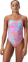 Kostum banje Speedo Club Training Printed V Back, Endurance+, rozë jeshil