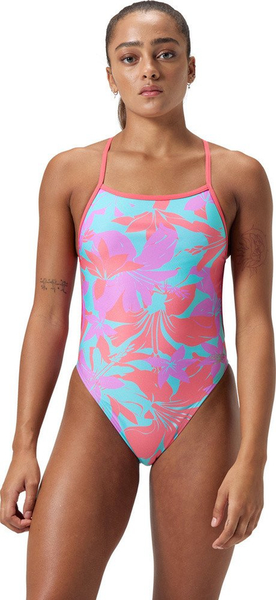 Kostum banje Speedo Club Training Printed V Back, Endurance+, rozë jeshil
