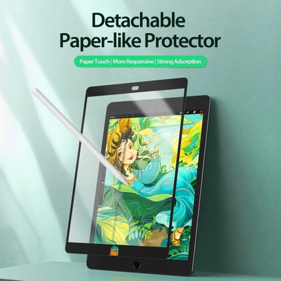 Mbrojtës ekrani Dux Ducis Naad për iPad 7 8 9, teksture letre, mat, me kornizë të zezë