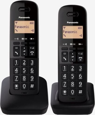 Telefon fiks Panasonic KX-TGB612, pa kabllo DECT, set me 2 receptorë, i zi