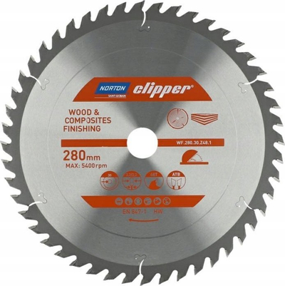 Teh sharrë Norton Clipper Diamond Blade CT, 280mm, për dru