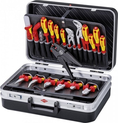 Kuti veglash Knipex për elektricistë, set me 20 copë, plastike ABS, e zezë