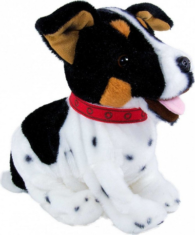 Lodër pelush interaktive Madej Figo, qen Jack Russel Terrier, reagon ndaj komandave, bardh e zezë
