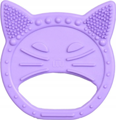 Прстен за никнување заби Luu Kids Luuisa the Cat, сензорен, над 4 месеци, виолетова