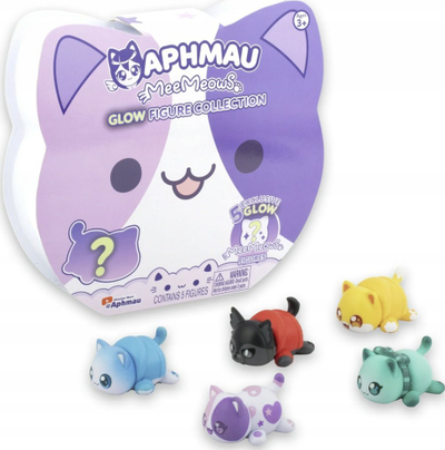 Set me figurina Aphmau MeeMeows Glow, 5 copë, që ndriçojnë në errësirë, shumëngjyrësh