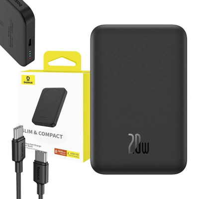 Powerbank Baseus Magnetic Mini, 5000mAh, 20W, i zi