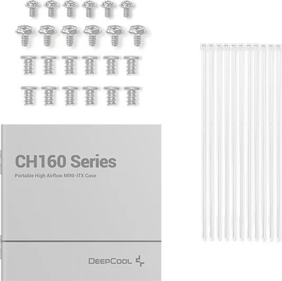 Kuti kompjutri DeepCool CH160 WH, mini ITX, xham i temperum, e bardhë