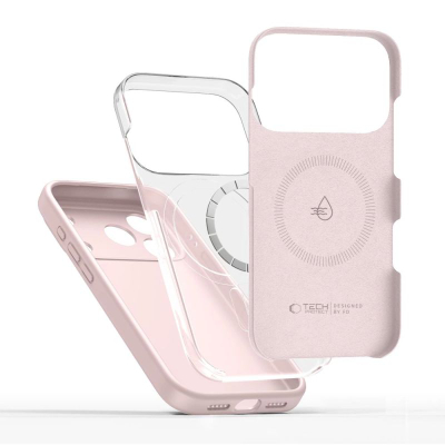 Mbrojtëse telefoni Tech-Protect Silicone MagSafe, për iPhone 17 Pro, silikon, rozë