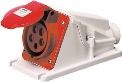 Prizë fikse industriale Gewiss GW62482, 16A, 400V IP44, e kuqe