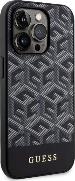 Mbrojtëse telefoni Guess GUHMP14LHGCFSEK për iPhone 14 Pro, hardcase, MagSafe, e zezë