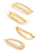 Set bizhuterish Yellow Chimes YCFJER TWSDGN, 2 palë vathë rreth e me yll, 2 kapëse flokësh gjeometrike, ngjyrë ari