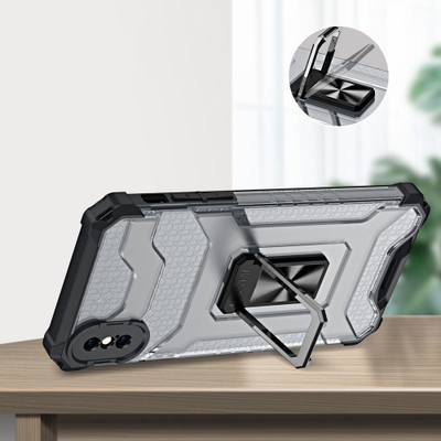 Mbrojtëse telefoni Hurtel Crystal Ring Case, iPhone XS Max, me mbajtëse magnetike, e kuqe