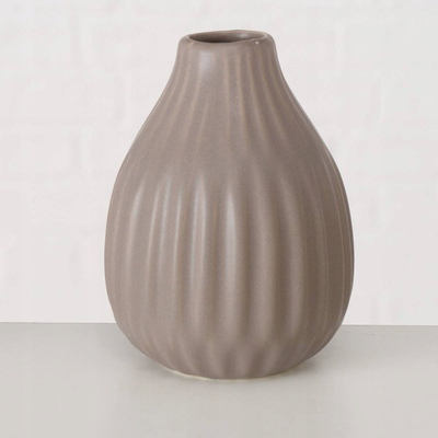Декоративна ваза Boltze Louna, порцелан, 12 cm, мат сива