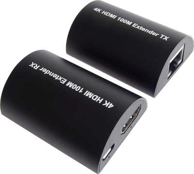 Zgjatës HDMI PremiumCord 4K, deri në 100m me Cat5e/Cat6, i zi