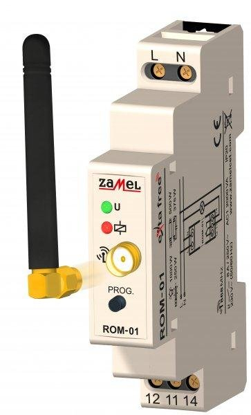 Pranues radio modular Zamel ROM-01, 1 kanal, 8A, i bardhë