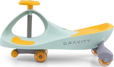 Makine lodër ride on Milly Mally Gravity, rrota LED, për kalamaj 3+, lime e verdhë