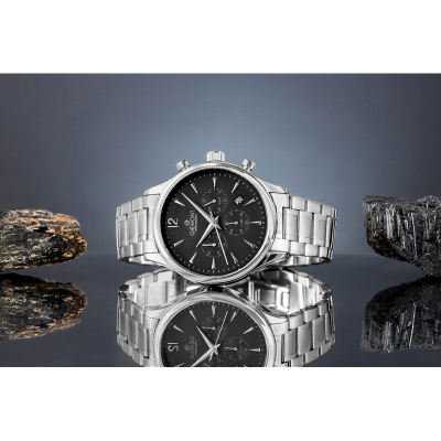 Orë burrash Emporio Armani Luigi AR1895, çelik inox, 5 BAR, e zezë