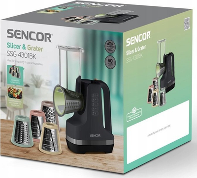 Rrallës elektrik Sencor SSG 4301BK, 5 shtojca, i vogël, i zi