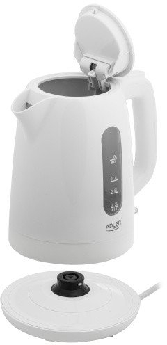 Ibrik elektrik Adler AD 1380w, 1.0L, plastik, i bardhë