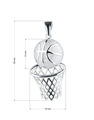 Pendant për varëse Evolution Group Basketball ball and net 64024, i argjendtë