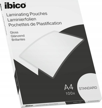 Ламинирачки фолии Ibico Basics Standard A4, кристално проѕирни, 100 парчиња
