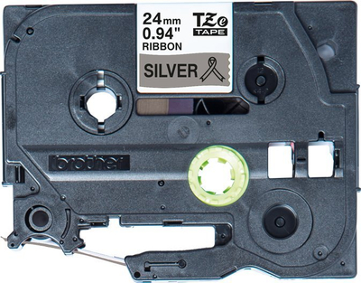 Текстилен рипс за етикетирање Brother TZe-R951, 24mm, 4m, сребрен