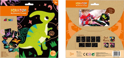 Set kreativ scratch Avenir 6301675 Scratch Junior My Dinosaur Friends, 8 fletë, për kalamaj