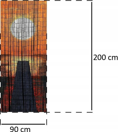 Perde dere prej bambuje Bamboo Sunset, 90x200 cm, për zbukurim, shumëngjyrëshe
