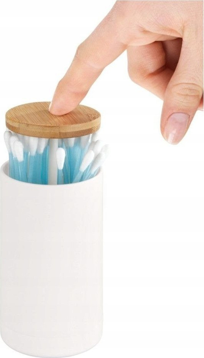 Kuti për shkopinj pambuku Wenko Laresa, kompakte, plastike, e bardhë