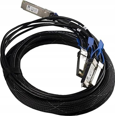 Kabllo rrjeti MikroTik XQ+BC0003 XS+, QSFP28 në 4xSFP28, 100G 4x25G, 3m, i zi