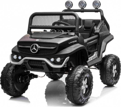 Makinë elektrike për fëmijë Mercedes Benz Unimog, 4x4, me telekomandë, e zezë