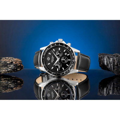 Ora burrash Giewont GW3520 A4, kronograf, xham safir, e zezë
