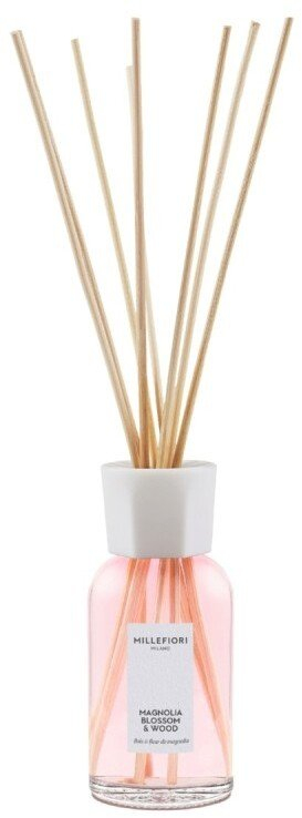 Difuzer aromatik Millefiori Magnolia Blossom & Wood, 250ml, me shkopinj, rozë e butë