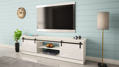 Komodë TV Cama Meble Granero, 35x56.7x200cm, e bardhë