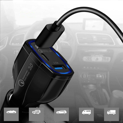 Karikues makine Wozinsky WCC-01, 2x USB edhe USB Type-C, karikim i shpejtë, i zi