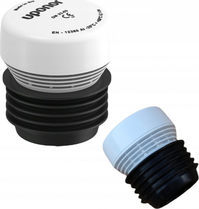 Valvul ajrimi Uponor HYPAIR 32-63, për ujëra të zeza, plastike, e bardhë