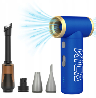 Fshesë me ajër KiCA Jetfan 2S, punon për shumë gjëra, me bateri, blu