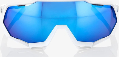 Syze sportive 100% Speedtrap, lente HiPER Blue Mirror, lente rezervë transparente, të bardha mat