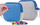 Çantë tualeti PIXIE CREW Pixie Zipper Pouch, panel silikoni me pixela, gri me panel blu