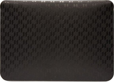 Mbështjellëse laptopi Karl Lagerfeld Saffiano Monogram Ikonik, 14", pambrojtje nga gërvishtjet, e zezë