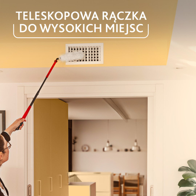 Fshesë pluhuri Vileda Duster, dorezë e gjatë teleskopike, Flex&Catch, e kuqe