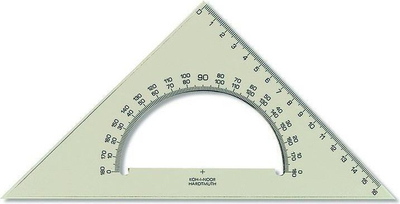 Триаголник за цртање Koh-i-noor 45/177, 45°, 17 cm, проѕирен