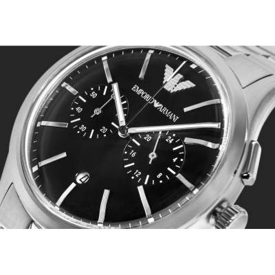 Orë dore Emporio Armani AR11691, kronograf, çelik inoks, argjend