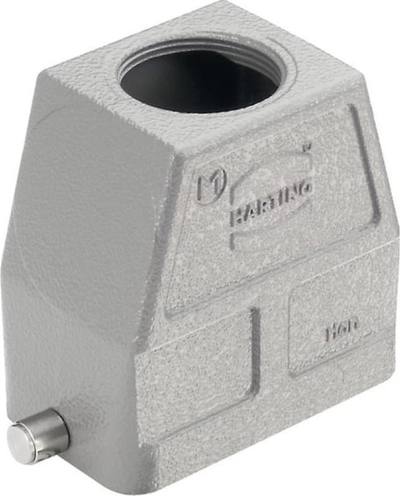 Kuti lidhëse industriale Harting 19 30 010 0447, dizajn njëpjesësh, heavy duty, gri