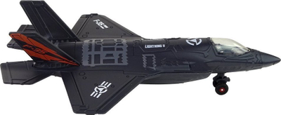 Aeroplan lodër Leantoys F35, 1:72, me drita dhe zë, i zi