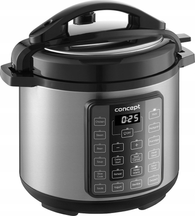 Tenxhere multifunksionale Concept CK7001, 6L, 1000W, inox e zezë